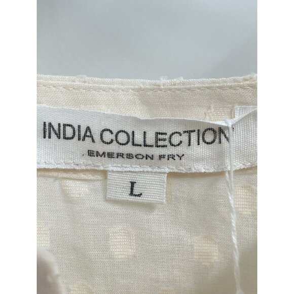 Emerson Fry India Collection Layla Dress Cream Swiss Dot Long Sleeve Sz L NWT - Picture 4 of 7